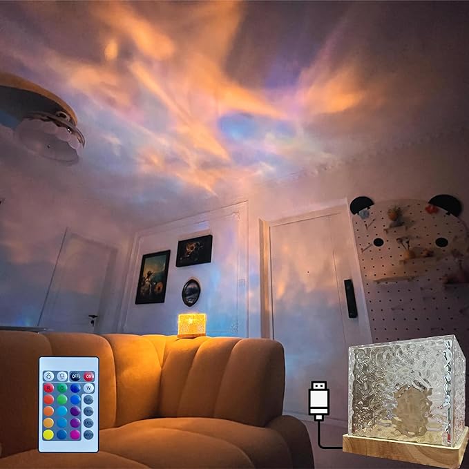 Wave Lamp, Wave Light Cube, Aurora Glow Lamp Crystal Night Light
