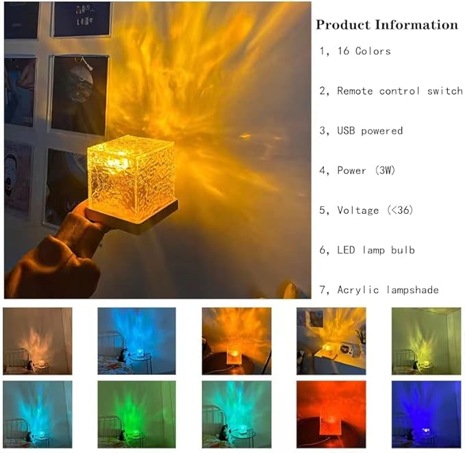 Wave Lamp, Wave Light Cube, Aurora Glow Lamp Crystal Night Light